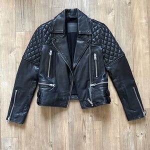 Allsaints Esher Biker Leather Quilted Jacket